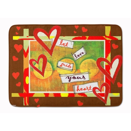 Carolines Treasures Let Love Guide Your Heart Valentines Machine Washable Memory Foam Mat PJC1113RUG
